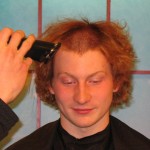 Mike Bruesewitz shaves head