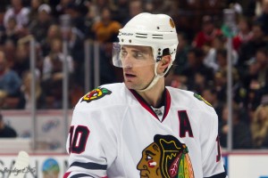 Patrick Sharp in pre-game warmups