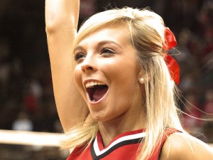 big red cheerleader