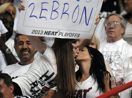 Lebron James Miami Heat Fans Girl Kiss
