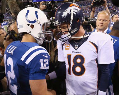 Andrew Luck and Peyton Manning