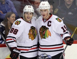 Chicago Blackhawks forwards Patrick Kane and Jonathan Toews