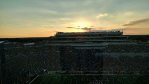 notre dame football sunset