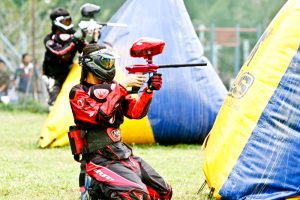 playing paintball