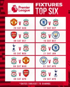 Liverpool FC 22/23 Fixtures