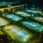 tennis courts night time