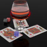 brandy snifter playing cards dice