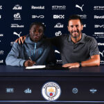 Jeremy Monga signs for Manchester City at Manchester City Football Academy on July 10, 2026 in Manchester, England. (Photo by Manchester City FC)